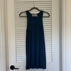 Sleeveless Teal A-Line Midi Dress